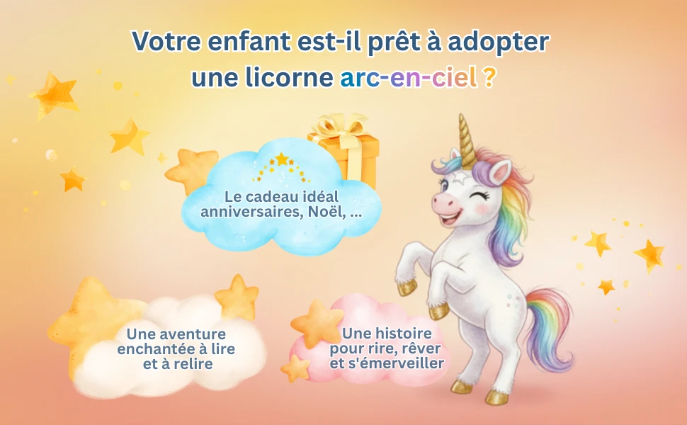 Page intérieure : un cadeau magique, le test pour adopter une licorne